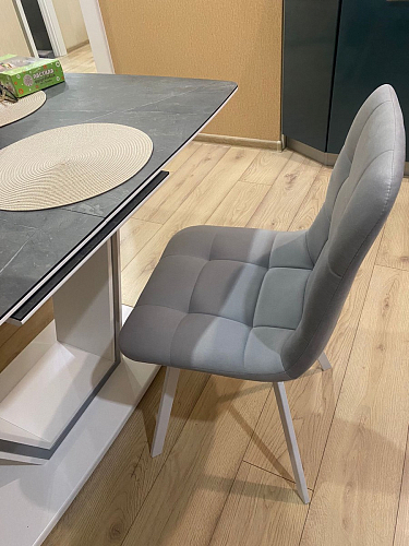 Стул на металлокаркасе Чилли К светло-серый велюр / черный каркас фото покупателя 243