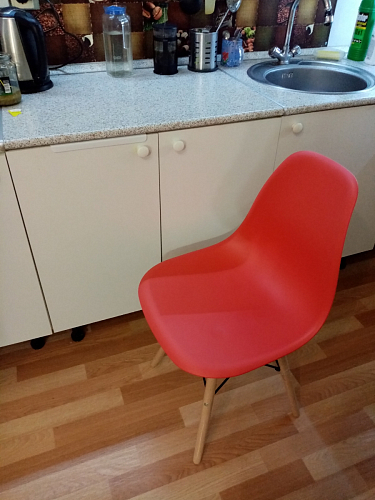 Пластиковый стул Eames PC-015 серо-голубой / дерево фото покупателя 136