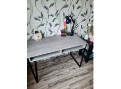 Письменный стол Леон Лофт дуб делано темный / черный матовый фото покупателя 126