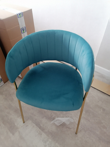 Стул на металлокаркасе Kamelia green / gold фото покупателя 9