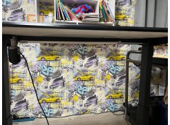 Компьютерный стол Маркос 140х80 голубой / черный фото покупателя 50