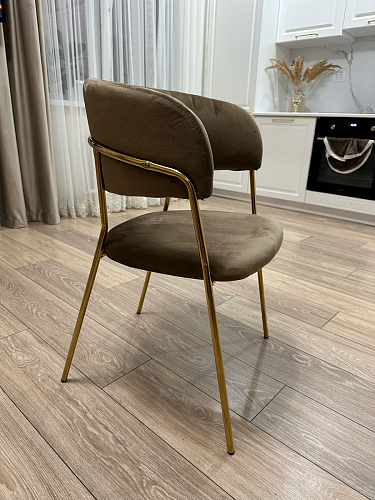 Стул на металлокаркасе Kamelia зеленый / золото фото покупателя 89