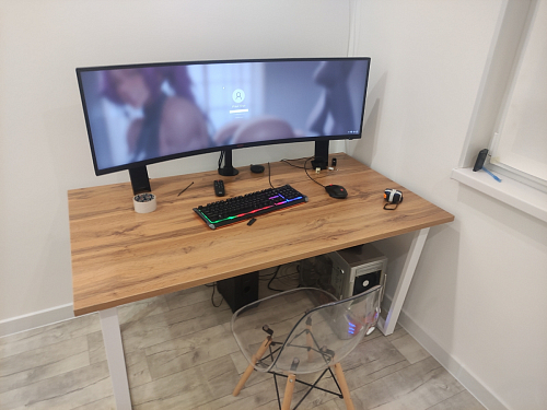 Деревянный стол Лота Лофт 140х80 черный матовый / бетон светлый фото покупателя 718