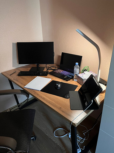 Стол Лота Лофт 140 25 мм черный матовый / бетон фото покупателя 44