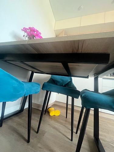 Стол Лота Лофт 140 25 мм черный матовый / бетон фото покупателя 17