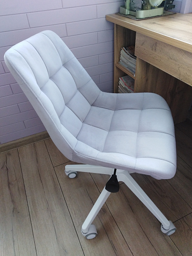 Кресло Келми 1  / AV 245 белый каркас синий микровелюр (neo 25) фото покупателя 19