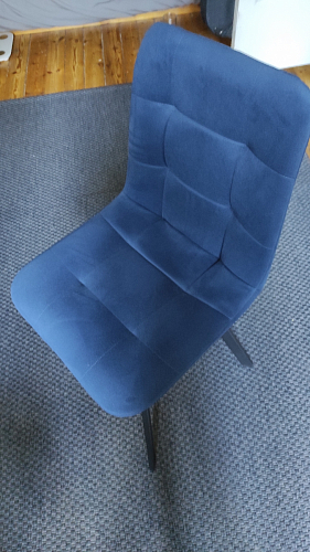 Стул на металлокаркасе Чилли К светло-серый велюр / черный каркас фото покупателя 423