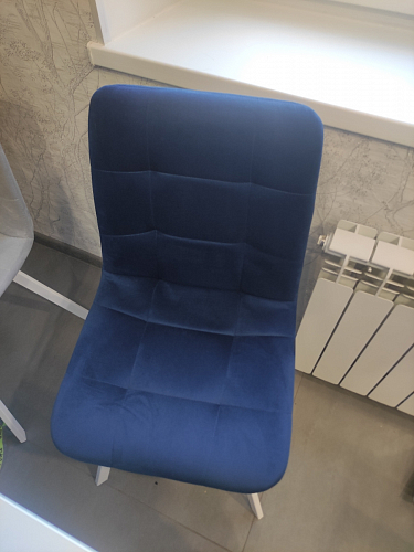 Стул на металлокаркасе Чилли синяя ткань / белый фото покупателя 1367