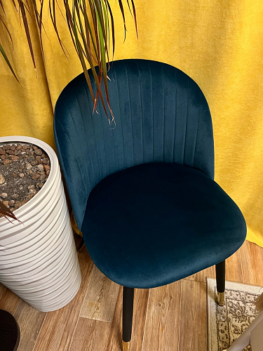 Стул на металлокаркасе Gabi 1 light blue / black / gold фото покупателя 200