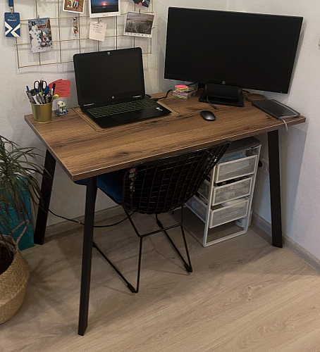 Стол Тринити Лофт 120 32 мм дуб галифакс табако / черный матовый фото покупателя 472