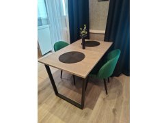 Деревянный стол Лота Лофт 120(160)х75 черный матовый / бетон светлый фото покупателя 138