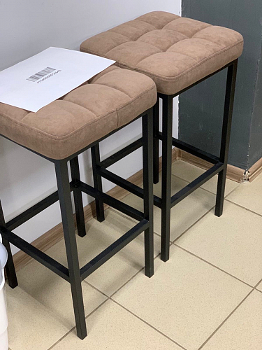 Барный стул Лофт микровелюр катания изумруд / черный матовый фото покупателя 70