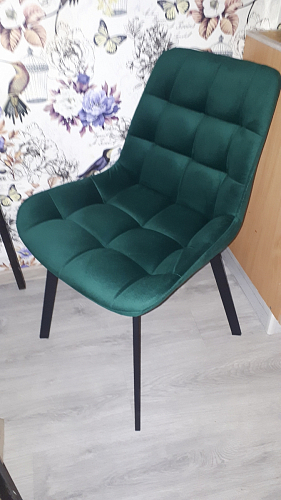 Стул на металлокаркасе Челси морская волна / черный фото покупателя 144