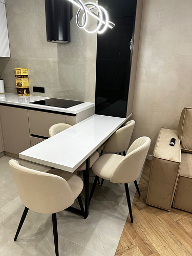 Стул на металлокаркасе Gabi 1 light blue / black / gold фото покупателя 398