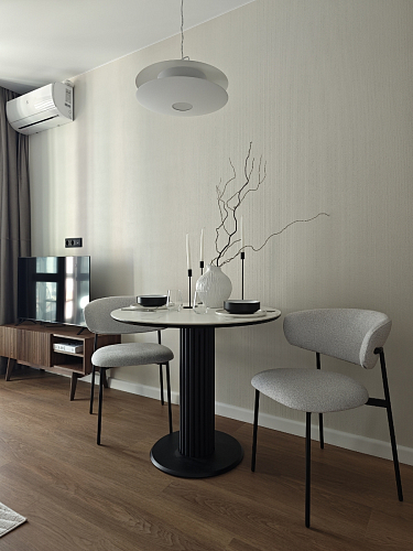 Керамический стол Кэмерон 90х90х75 белый мрамор snow white / черный фото покупателя 1