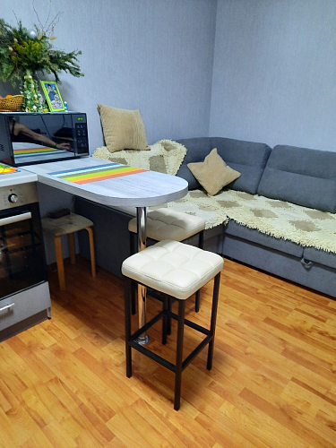 Барный стул Лофт кожзам темно-серый / черный матовый фото покупателя 136