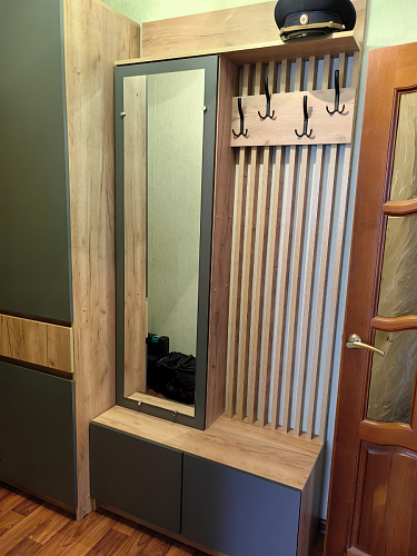 Модульная прихожая Молд комплектация 2 дуб крафт золотой / глянец белый фото покупателя 3