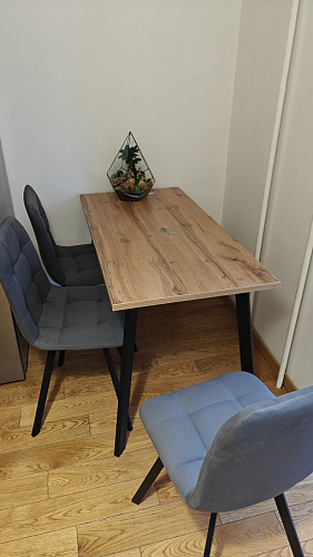 Обеденная группа Эделин темно-серый / дуб вотан / черный матовый фото покупателя 14