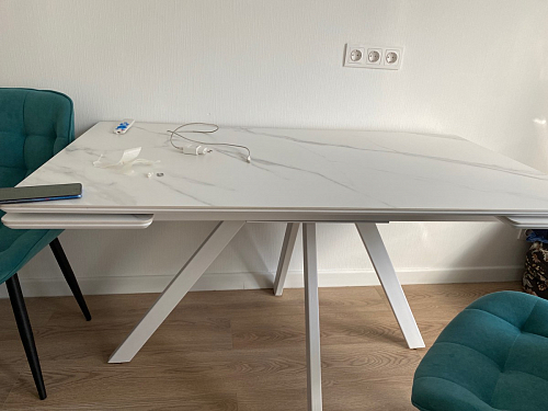 Керамический стол Вилли 140(200)х80х75 черный мрамор shakespeare black / черный фото покупателя 65