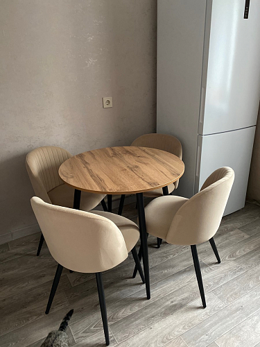 Стул на металлокаркасе Gabi 1 light blue / black / gold фото покупателя 299