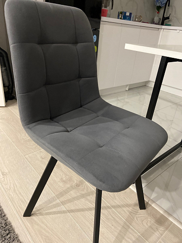 Стул на металлокаркасе Чилли К темно-серый (velutto 32) / черный фото покупателя 37