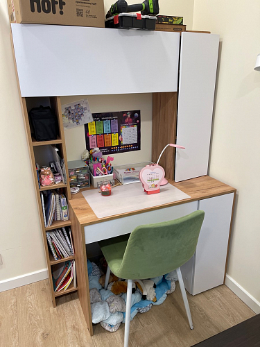 Письменный стол Комфорт 12.71 дуб золотой craft / белая аляска фото покупателя 62