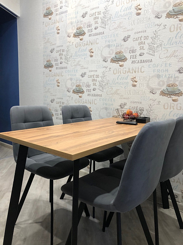 Обеденная группа Эделин темно-серый / дуб вотан / черный матовый фото покупателя 5