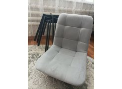 Стул на металлокаркасе Чилли синяя ткань / белый фото покупателя 14