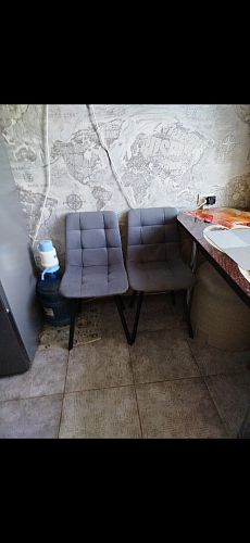 Стул на металлокаркасе Чилли серый велюр / черный фото покупателя 439