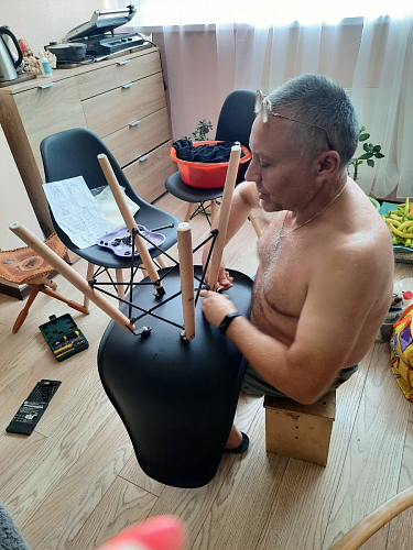 Пластиковый стул Eames PC-015 серо-голубой / дерево фото покупателя 271