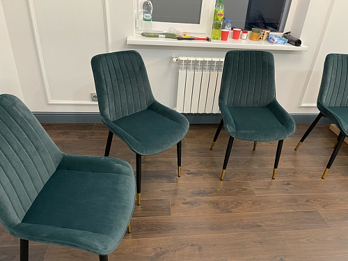 Стул на металлокаркасе Seda 1 green / gold / black фото покупателя 28