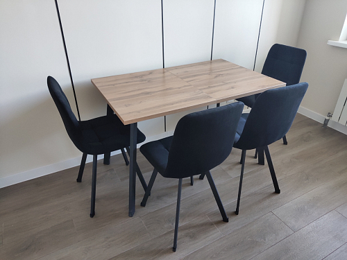 Стул на металлокаркасе Чилли К светло-серый велюр / черный каркас фото покупателя 324