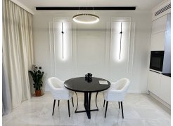 Стеклянный стол Нейтон белый мрамор / графит фото покупателя 3