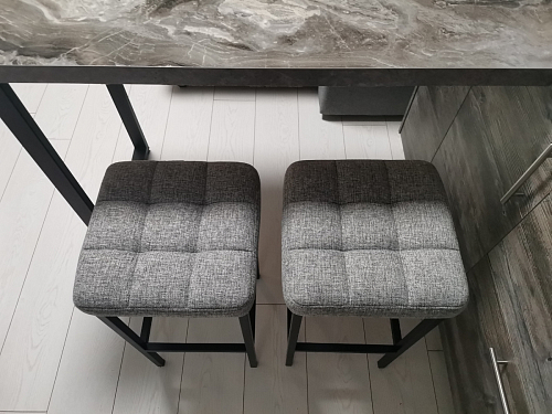 Барный стул Лофт ткань канди грей / черный матовый фото покупателя 179