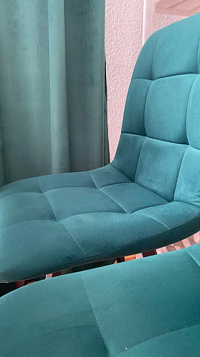 Стул на металлокаркасе Чилли К светло-серый велюр / черный каркас фото покупателя 153