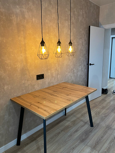 Стол раскладной Колон Лофт 120 32 мм дуб галифакс табако / черный матовый фото покупателя 27