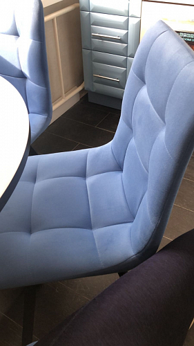 Стул на металлокаркасе Чилли К светло-серый велюр / черный каркас фото покупателя 162