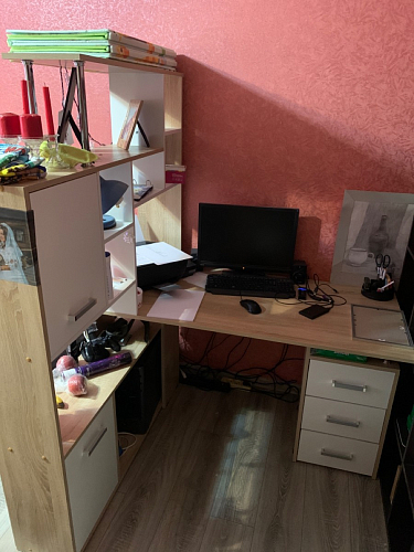 Компьютерный стол КС15 левый дуб сонома фото покупателя 12