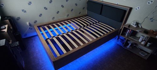 Двуспальная кровать Клауд 160х200 парящая дуб крафт золотой / антрацит фото покупателя 559