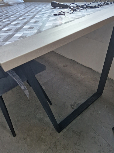 Стол Лота Лофт 140 25 мм черный матовый / бетон фото покупателя 899