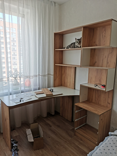 Компьютерный стол Ганор правый дуб вотан / белый фото покупателя 5