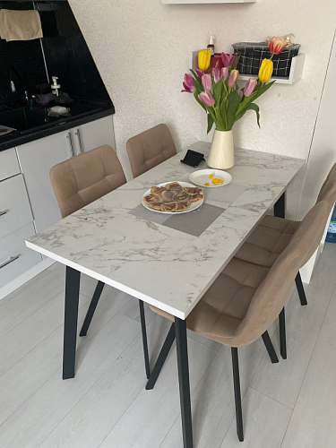 Стол Тринити Лофт 120 32 мм дуб галифакс табако / черный матовый фото покупателя 346