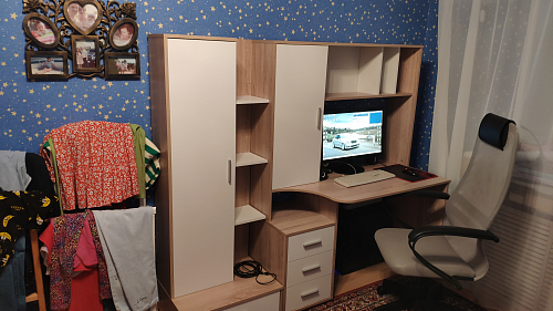 Стол компьютерный КСТ-16 бетон / белый фото покупателя 126