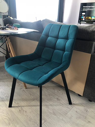 Стул на металлокаркасе Челси бирюзовый / черный фото покупателя 176