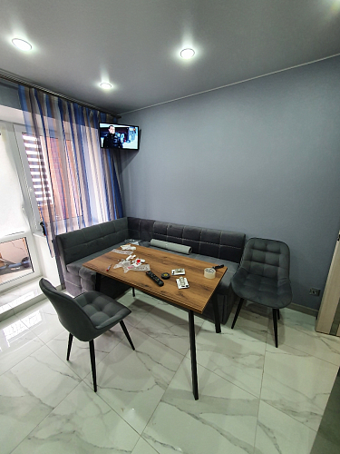 Стол Тринити Лофт 120 32 мм бетон / черный матовый фото покупателя 64