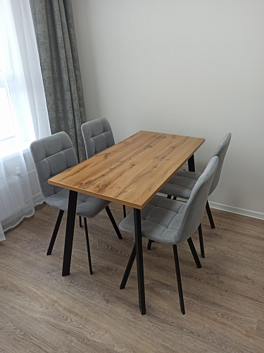 Обеденная группа Эделин темно-серый / бетон / черный матовый фото покупателя 2