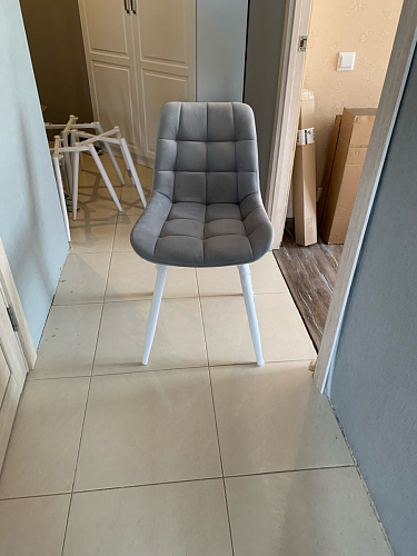 Стул на металлокаркасе Челси серый 02 / черный фото покупателя 25