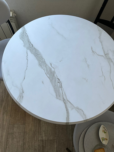 Стол Тулип 80х73 мрамор черный / белый фото покупателя 21