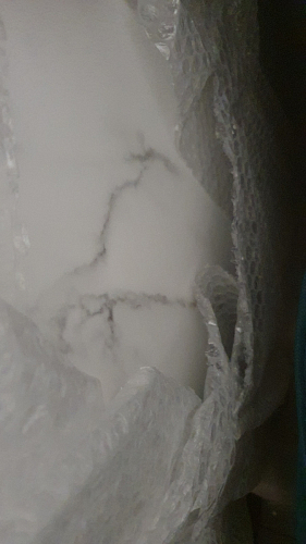 Стол Тулип 90х73 белый мрамор / золото фото покупателя 135