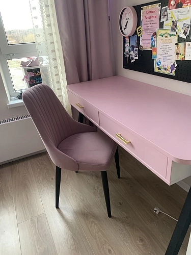 Стул на металлокаркасе Kora dark pink / white фото покупателя 55